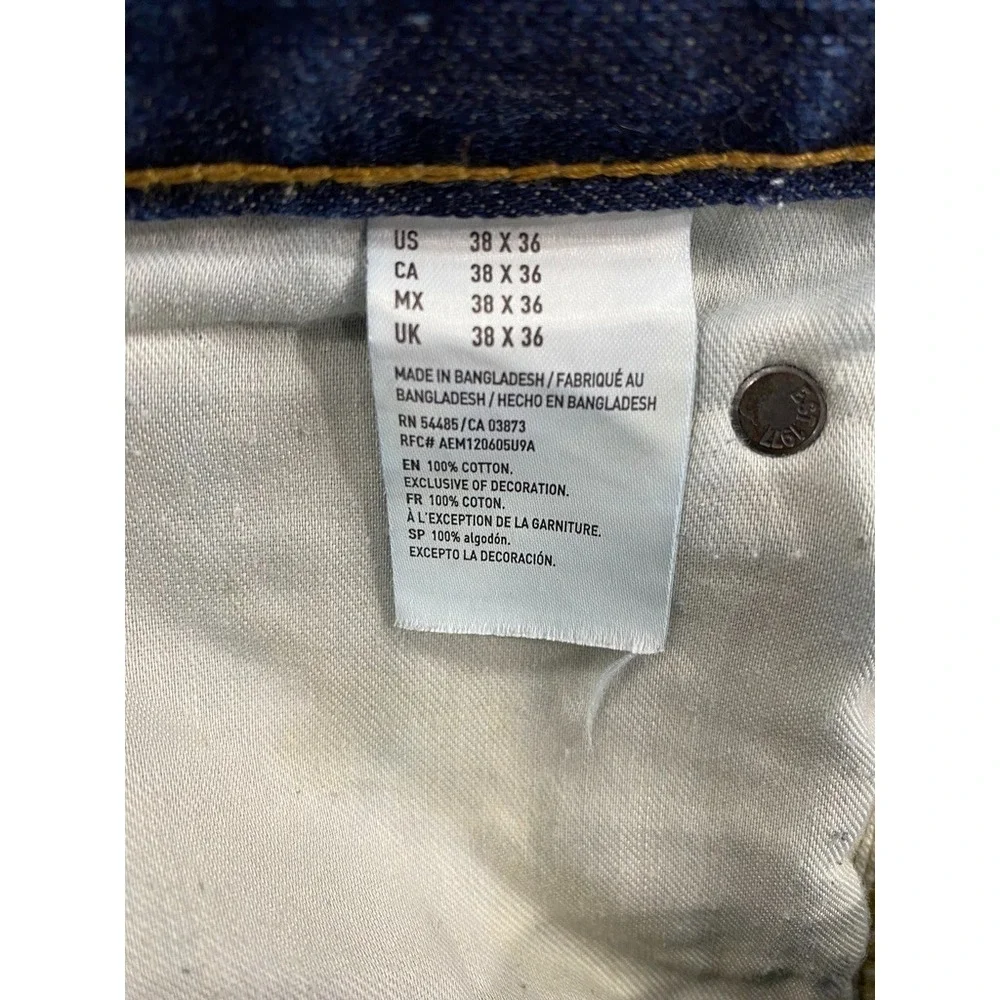 American Eagle Jeans Mens 38x36 (Fits 39x31.5) Dark Wash Baggy Loose Fit Grunge